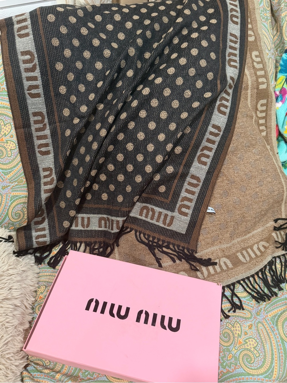 Miumiu long winter shawl scarf